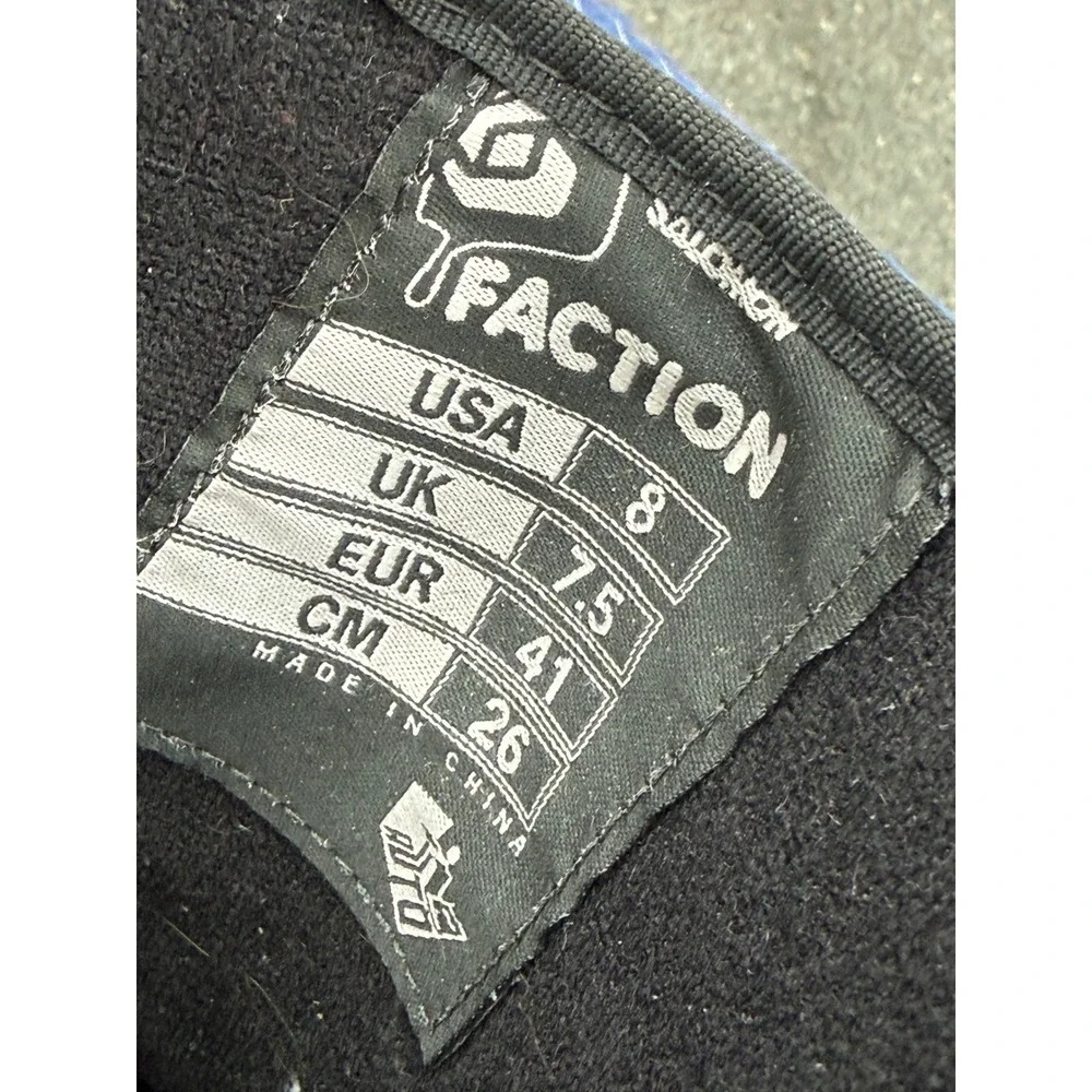 Salomon Faction Snowboard Boots Black Mens Size 8 Quick Pull Lacing All Mountain